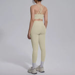 Women's Yoga Set Sports Fitness Running Beautiful Back Slim Fit Bra Hip-lifting High Waist Pants Workout Training Gym Suits