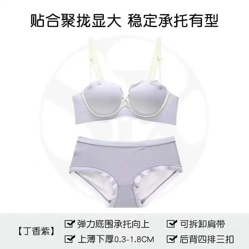 MOYISU Soutien-Gorge Français Sans Armatures 32-38 - Bralette Pureté Anti Affaissement, Set Lingerie Confort Respirant Été Léger