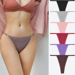 7Pcs Cotton Lace Panties Sexy G-String Women's Underwear Low Waist Comfortable Lingerie Briefs Adjustable Waist Thong Intimates