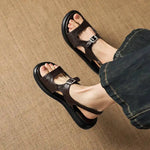 Spring and Summer New Model Fashion Low Heel Women's Shoes Fish Mouth Open-toe Buckle Casual Student Women's Sandals High 2.5cm