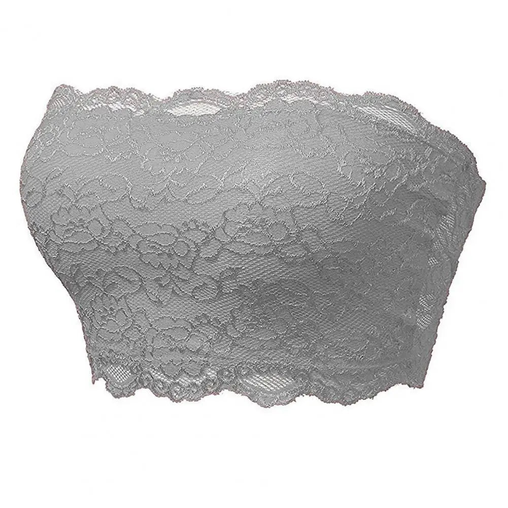 Women Invisible Bra Strapless Lace Elastic Soft Breathable Seamless Push Up Breast Support Flower Embroidery Lady Underwear