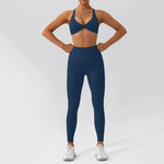 Hearuisavy Summer 2PCS Long Sleeve Gym Set Women Yoga Clothes Quick-Drying Sportswear Running Leggings Workout Sports Crop Top