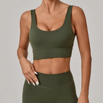 Running Sports Bra Women High Support Open Back Yoga Breathable Slim Fit Fitness Pilates Tank Top With Removable Pads