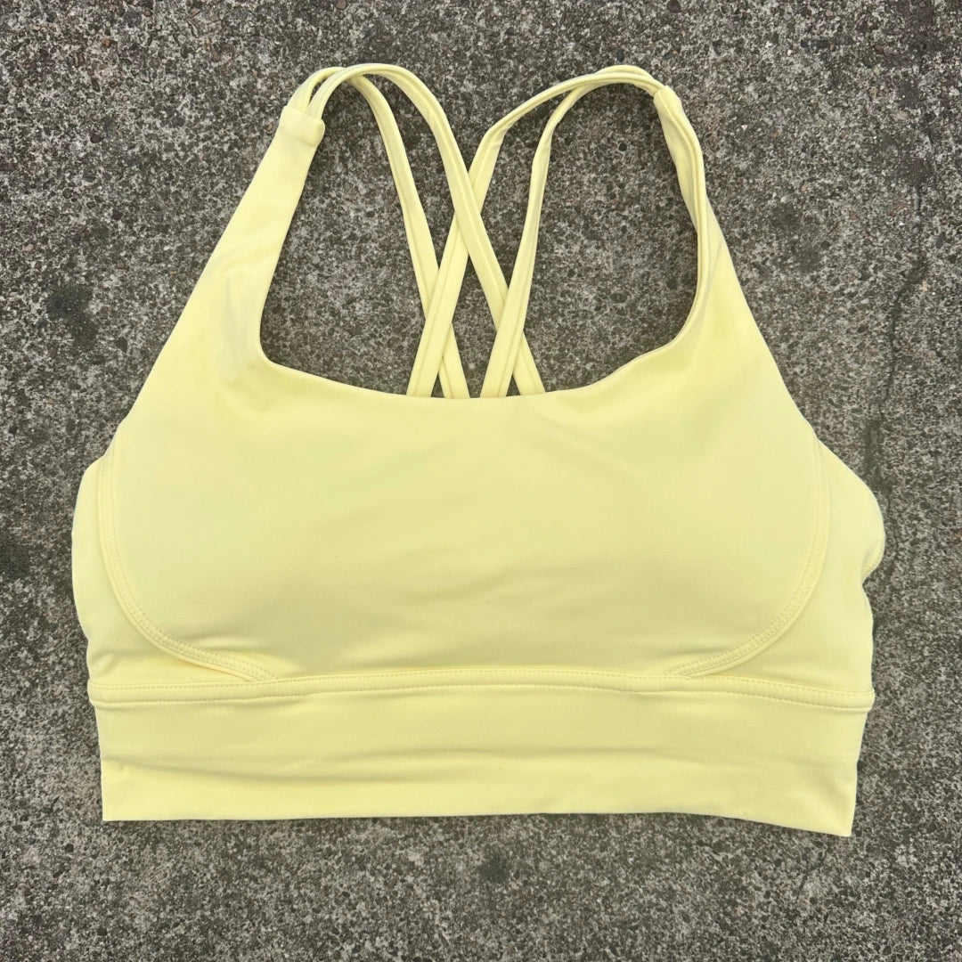 Solid Color Women Fitness Yoga Bra Top Soft Tight Comprehensive Training Jogging Gym Sports Underwear Cross Back With Chest Pad