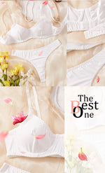 Ladies Smooth Comfortable Thin Underwear Women Sexy Nightwear Inner Solid Color Sleep Underwear Bra Set