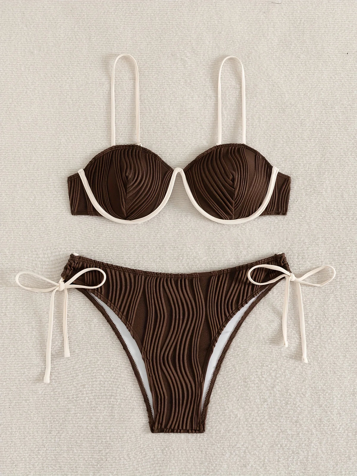 ZTVitality Sexy Patchwork Underwire Bikini 2025 New Arrival Biquini Padded Bra Push Up Bandage Swimsuit Women Swimwear Beachwear