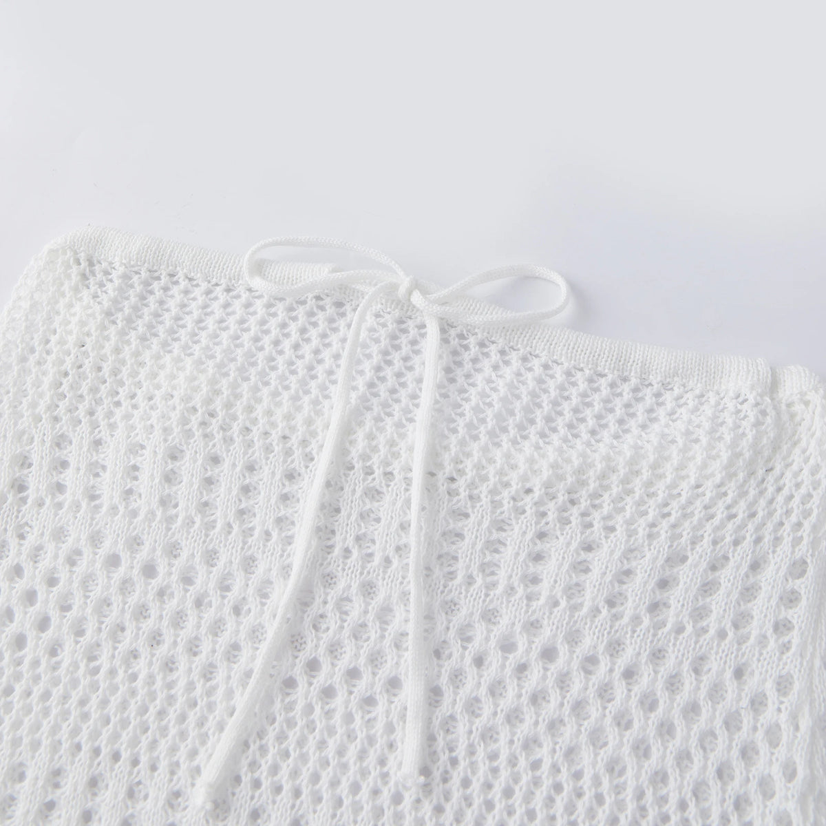 Women’s Knitted Mini Dress Sleeveless Strapless Hollow Out Dress Summer Bikini Cover Ups