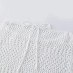 Women’s Knitted Mini Dress Sleeveless Strapless Hollow Out Dress Summer Bikini Cover Ups
