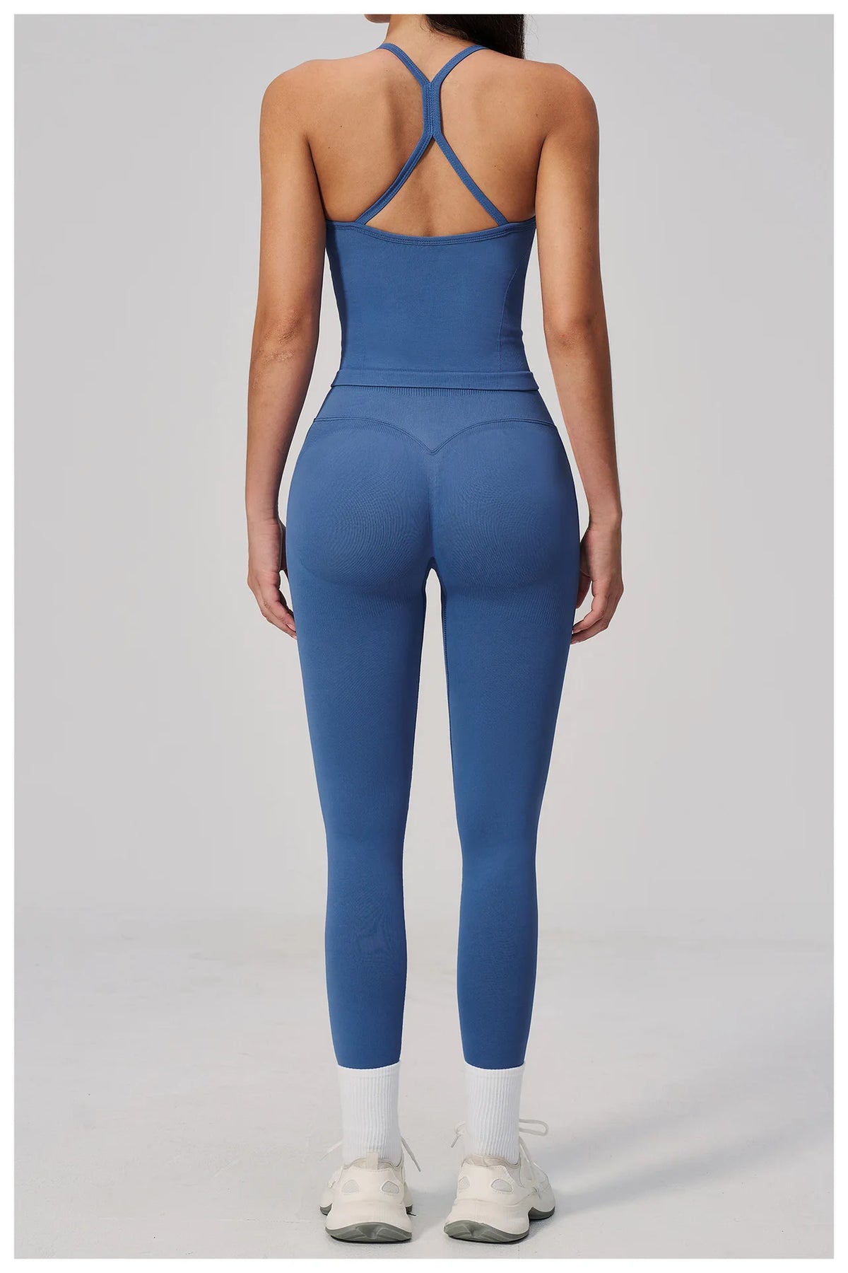 Summer Seamless Yoga Sets Women Outdoor Slimming Sports Tank Top High Waist Hip Lifting Leggings Gym Fitness Suits Tracksuit