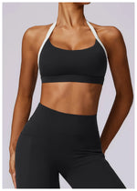 Gym Sport Bra Halter Sports Bra Anti-sweat Breathable Yoga Bra Shockproof Crop Top Fitness Top Push Up Workout Top Women
