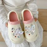 Cute DIY Butterfly Fashion Clogs For Women Summer Platform Shoes Soft EVA 2 Way Wear Sandals For Female Indoor Street Slippers