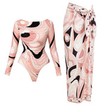 2026 Cut Out One Piece Swimsuit with Skirt Women Hollowen Swimwear Monokini Patchwork Bodysuit Bathing Suit Beach Wear