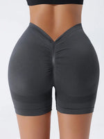 Seamless High Waisted Yoga Shorts From Europe And America Waist Tightening And Hip Lifting Fitness Pants Rear V-Waist