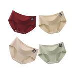 4Pcs/Set Ice Silk Panties Women Low-Waist Stretch Briefs Female Underpants Sexy Lingerie Solid Color Invisible Intimates M-XL