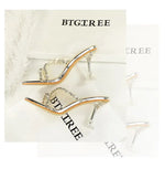 Transparent High Heels Women's Summer New Fashion Thin Heel Sandals Outdoor Wear Rhinestone Slippers Modern Minimalist Style