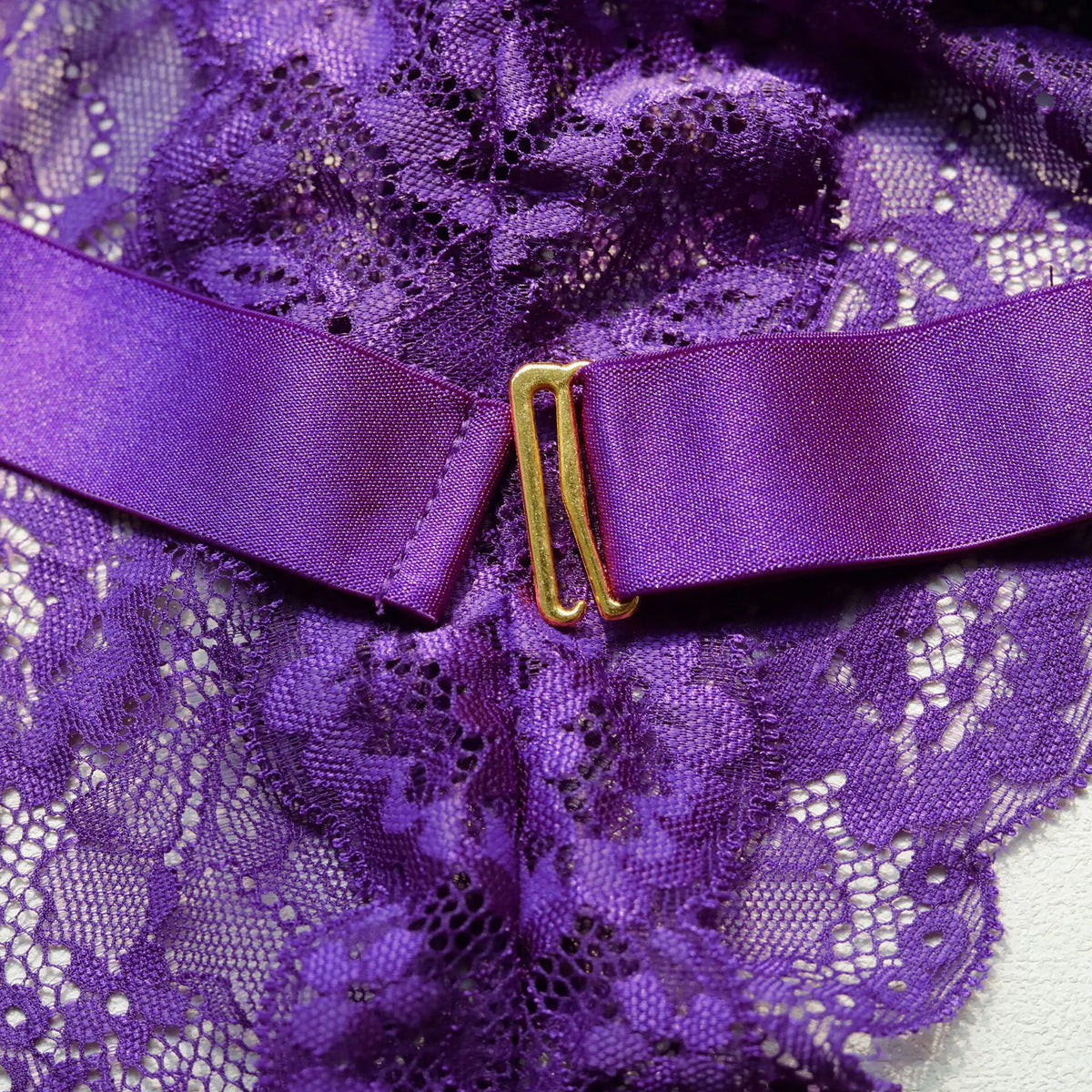 New Purple Sexy Lace Bodysuits Deep V Neck Halter Mesh Solid Color Bodysuits CharmingPure Desire Transparent Flower Print OOB5