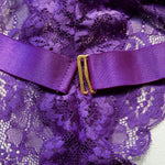 New Purple Sexy Lace Bodysuits Deep V Neck Halter Mesh Solid Color Bodysuits CharmingPure Desire Transparent Flower Print OOB5