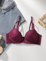 pure desire Bra for Women – 3/4 Cup Underwire Push Up Bra lace sexy Lingerie party brassiere(B-C Cup)L2957