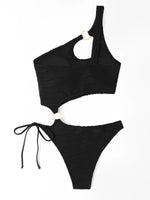 2026 One Shoulder Hollow Bodysuit One Piece Swimsuit Sexy Swimwear Women Bathing Suit Female Swimming Summer Beachwear Bodysuit