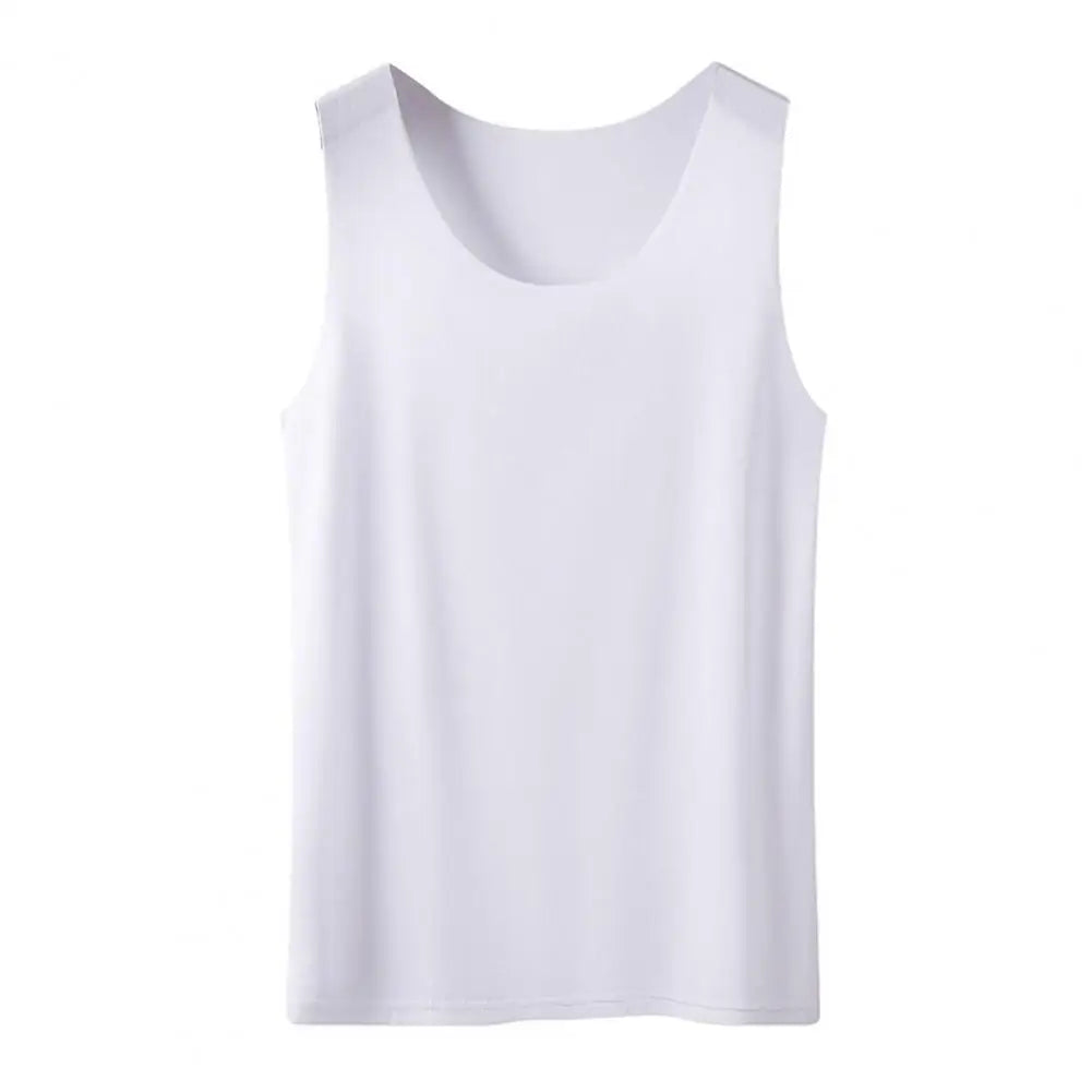 Women Bottoming Vest Sleeveless Ice Silk Seamless Stretchy Round Neck Dry Dry Cooling Camisole Summer Office Vacation Basic Top
