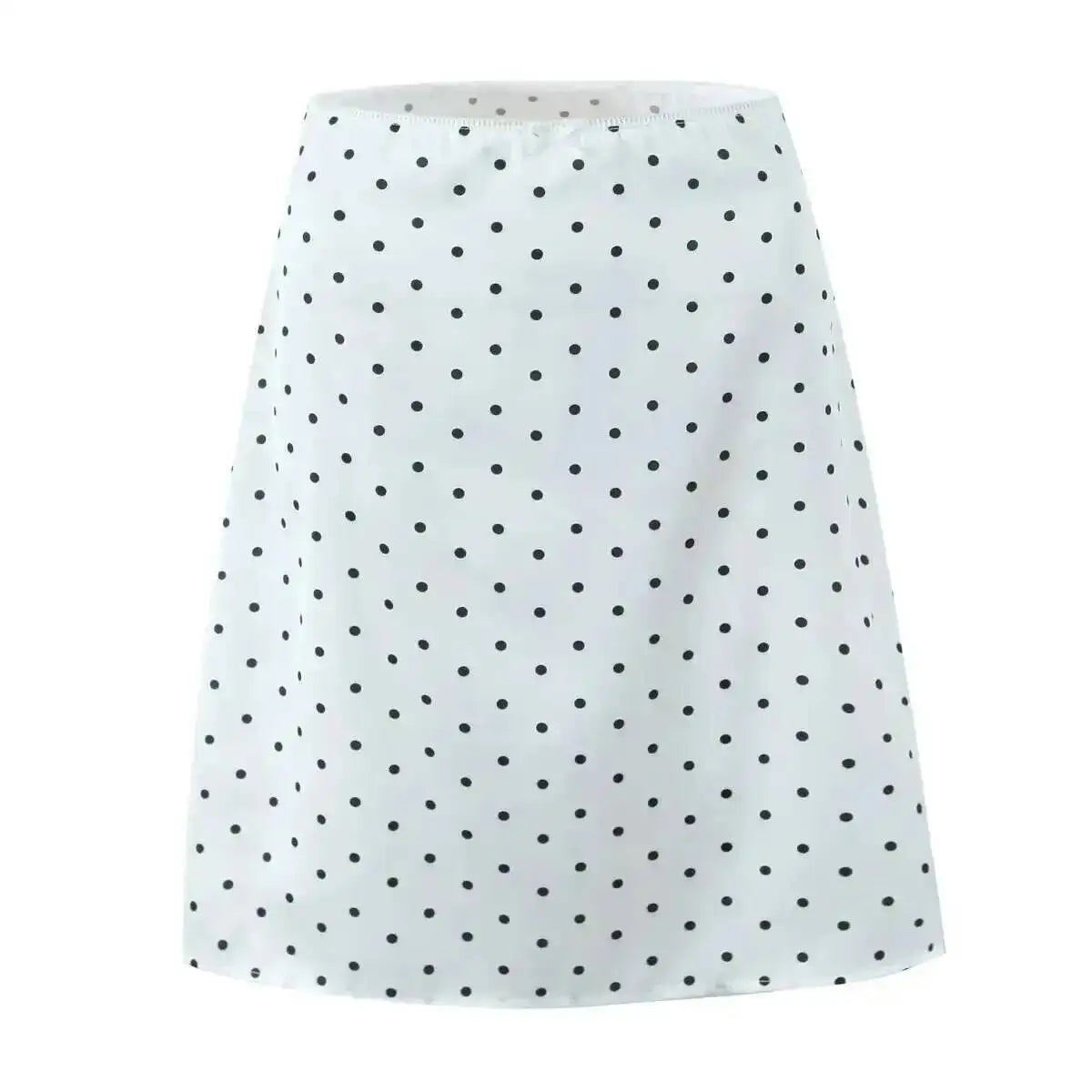 2026 Women Vintage Black White Polka Dot A-line Knee Length Skirt Sexy Low Waist Holiday Summer Skirts Slim Mini Skirts J7L2