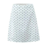 2026 Women Vintage Black White Polka Dot A-line Knee Length Skirt Sexy Low Waist Holiday Summer Skirts Slim Mini Skirts J7L2