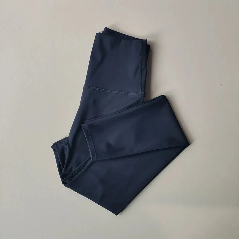 High Waist Women's Yoga Fitness Pants Naked Skin Feeling with Pockets Sports Tight Fit Running Trousers Hip Lifting Pants
