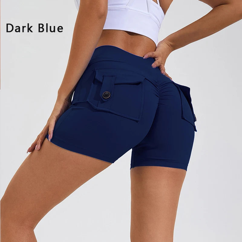 DIAS FIT JOY Tight Women's Shorts Pocket High Waist Lifting Buttocks Quick Drying Yoga Shorts
