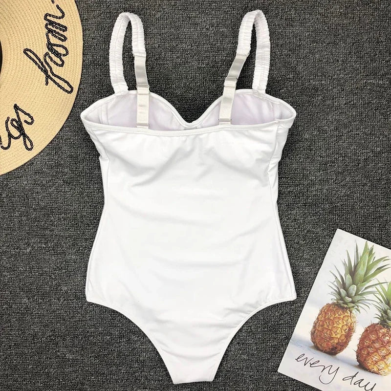 Underwired Bra Cup One Piece Swimsuit Women Swimwear Female Monokini Push Up Bather Bathing Suit Swim Beachwear Slim Bodysuit