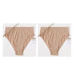 2Pcs/Set Seamless Panties High Waist Briefs Women High Leg Cut Panties Female Underpants Sexy Lingerie Solid Color Underwear S-L