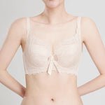 Minimizer Full Coverage Bra Plus Size70-95 B-F Sheer Lace Underwire Underwear Side Support Slimming Demi Cup Lingerie for Women