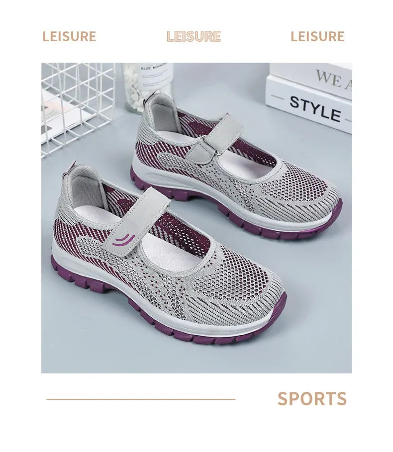 Women Shoes Breathable Vulcanized Shoes Purple Women Sneakers Fashion Breathable Mesh Casual WalkingWomen Work