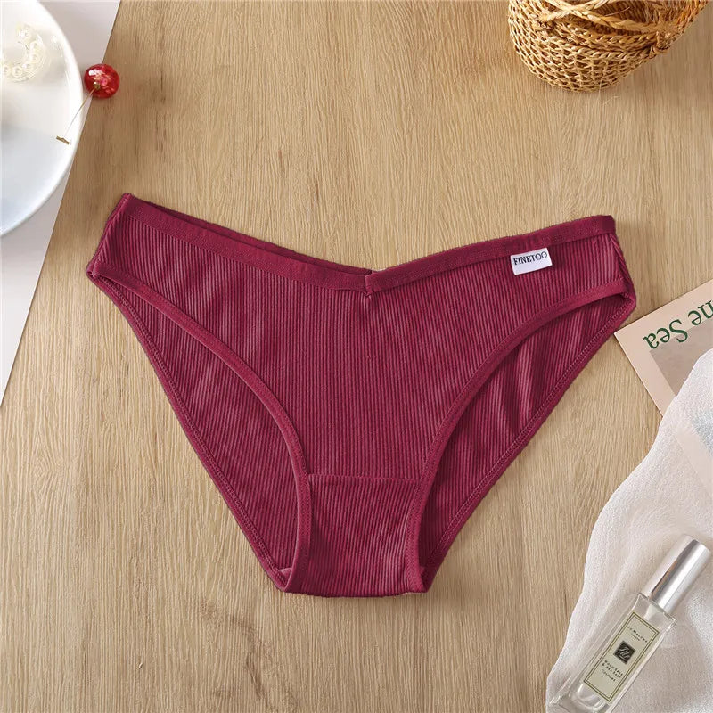 5Pcs Women Cotton Panties V-Belt Ladies Soft Female Sexy M-4XL Low-Rise Panties Bikini Underwear Comfortable Lingerie 2024