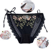 Lace-up Briefs Transparent Lace Panties Women Lingerie Sexy Underwear Low Waist Ropa Mujer Floral Embroidery Lenceria Femenina