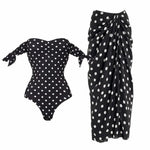 Women's Polka-Dot One Piece Swimsuit with Skirt 2025 Sexy Monkini Trendy Swimwear for Summer Beach Lovers Bathing Suit
