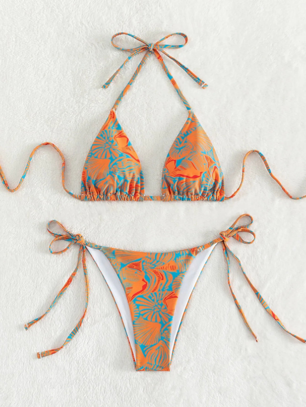 Sexy String Bikini 2024 Two Pieces Print Swimsuit Female Swimwear Women Thong Bikinis Set Bather Beachwear Bathing Suit Pool