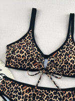 2026 Leopard Bikinis High Waist Swimsuit Women Tie Front Strappy Swimwear Female Beachwear Bathers Bathing Swimming Swim Suit