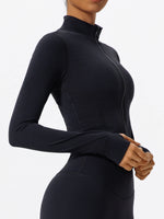 Hearuisavy Summer Ultra-Soft Fabrics Tight Sports Jackets Women Zipper Gym Yoga Clothes Female Quick-Dry Long Sleeve Sportswear