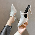 2026 New style Baotou type high-heeled shoes pointy heel 8.5CM comfortable casual wear fashion sandals Hollow sexy single shoes