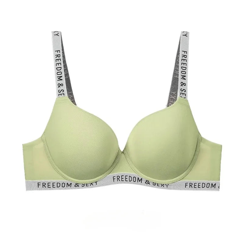 2025 Women's Plus Size T-Shirt Bra Letter Seamless Embroidery Sport Everyday Bra 70-100 C D E F G Push-up Bra SWD9073