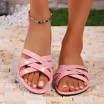 Women Slippers Open Toe Beach Sandals Flat Bottom Non-slip Slippers Sexy Outdoor Fashion Shoes Female Designer Slides Woman