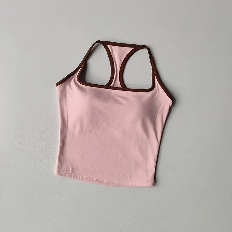 Women's Cross-Back Yoga Sports Vest One-Piece Cup Versatile Training Fitness Bra Colorful Fitness Clothing for Active Women
