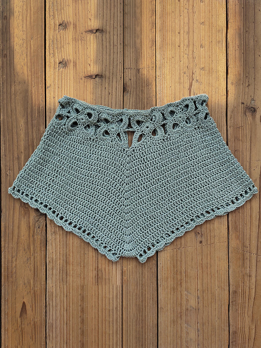 Women´s Beach Shorts Knit Crochet Cutout Bathing Suit Bottoms Drawstring Beach Board Shorts Summer Hot Shorts Streetwear