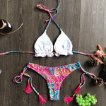 Sexy Bikini Floral Print Swimwear String Bikini Set Push Up Swimsuit Bikinis Women Biquini Beach Bathing Suit Women