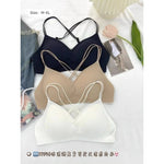 Deep Plunge Lingerie Cross Back Straps Summer Invisible Bralette Thin Cup, Adjustable U Back Support Balconette Bra Cool Comfort