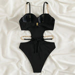 Sexy Ribbed Underwired Bra Cup Female Swimwear One Piece Swimsuit Women Backless Monokini High Cut Bathing Suit Swim Bodysuit