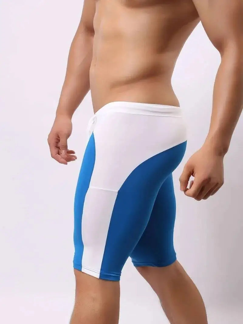 Men's Swimming Trunks Fitness Shorts Casaul Beach Vaction Style For Man Color Blocked Drawstring Elastic Waist Beach Shorts KD14