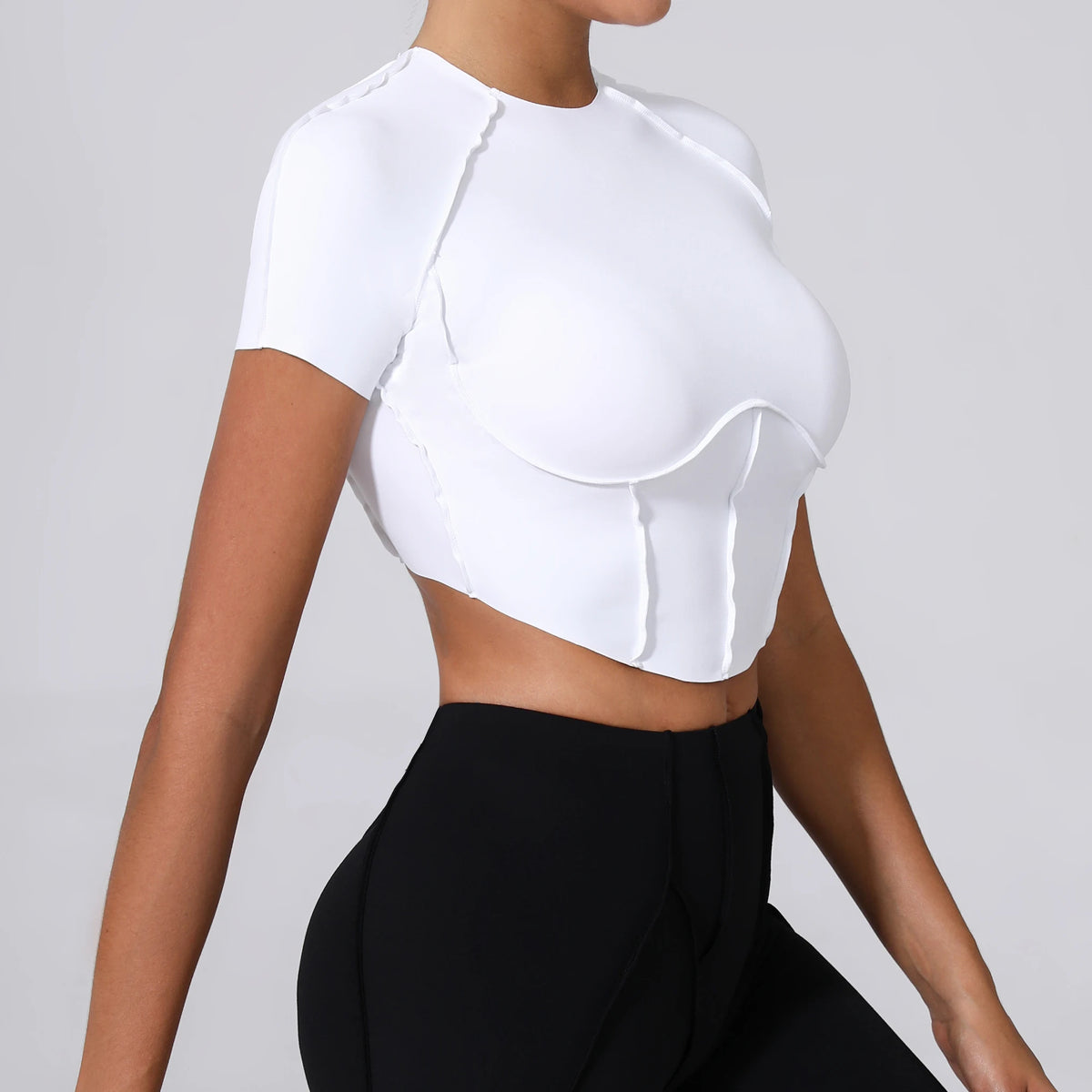 No Padded Women Yoga Sport T Shirts Fitness Clothes Short Sleeve Yoga Shirt Gym Top Running Active Wear Sport Tops