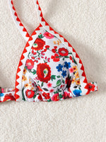 ZTVitality Sexy Floral Print Whip Stitch Bikini Set 2025 New Arrival Padded Bra Push Up Swimsuit Women's Swimwear Summer Biquini