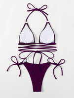 Sexy Micro Bikini 2025 Criss Cross Swimwear Bandage Woman Swimsuit Female Thong Bikinis Set 2 Piece Women Bathing Suit Beachwear